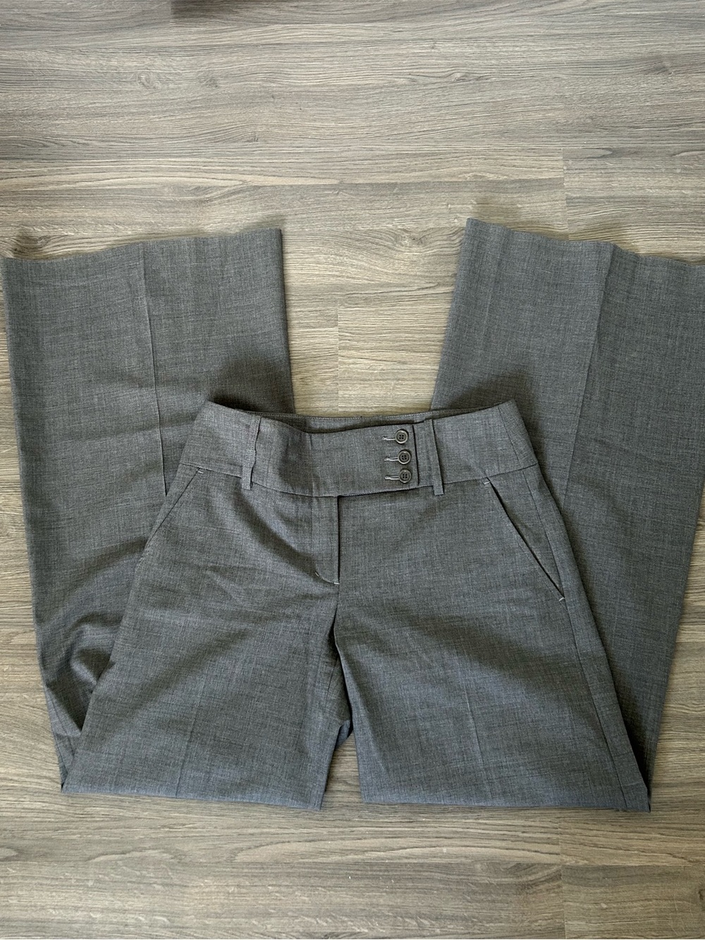 BCBGMaxAzria Y2K Style Grey Low Rise Mid Wide Leg Dress Pants Tabatha Trousers